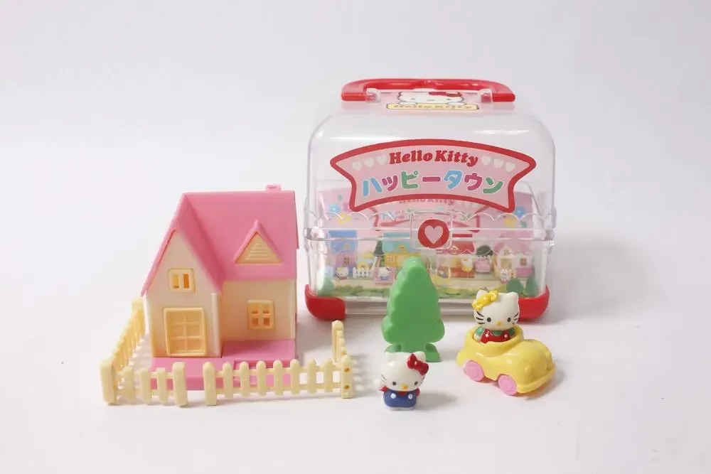 1998 Sanrio Hello Kitty Happy Town Small Playset w Carry Case ~ 260817-WH 1014